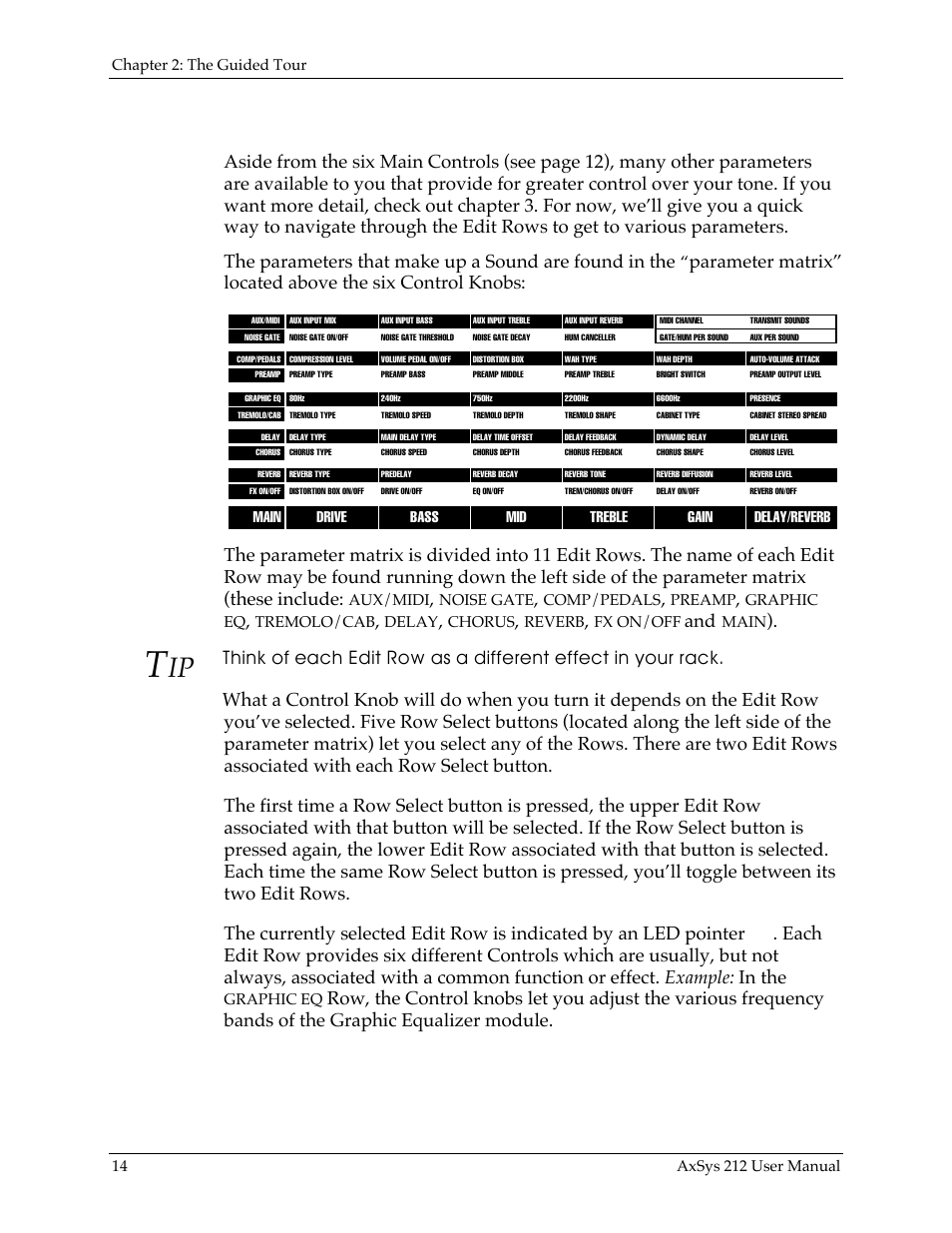 Quick editing primer | Line 6 AXSys 212 User Manual | Page 14 / 48