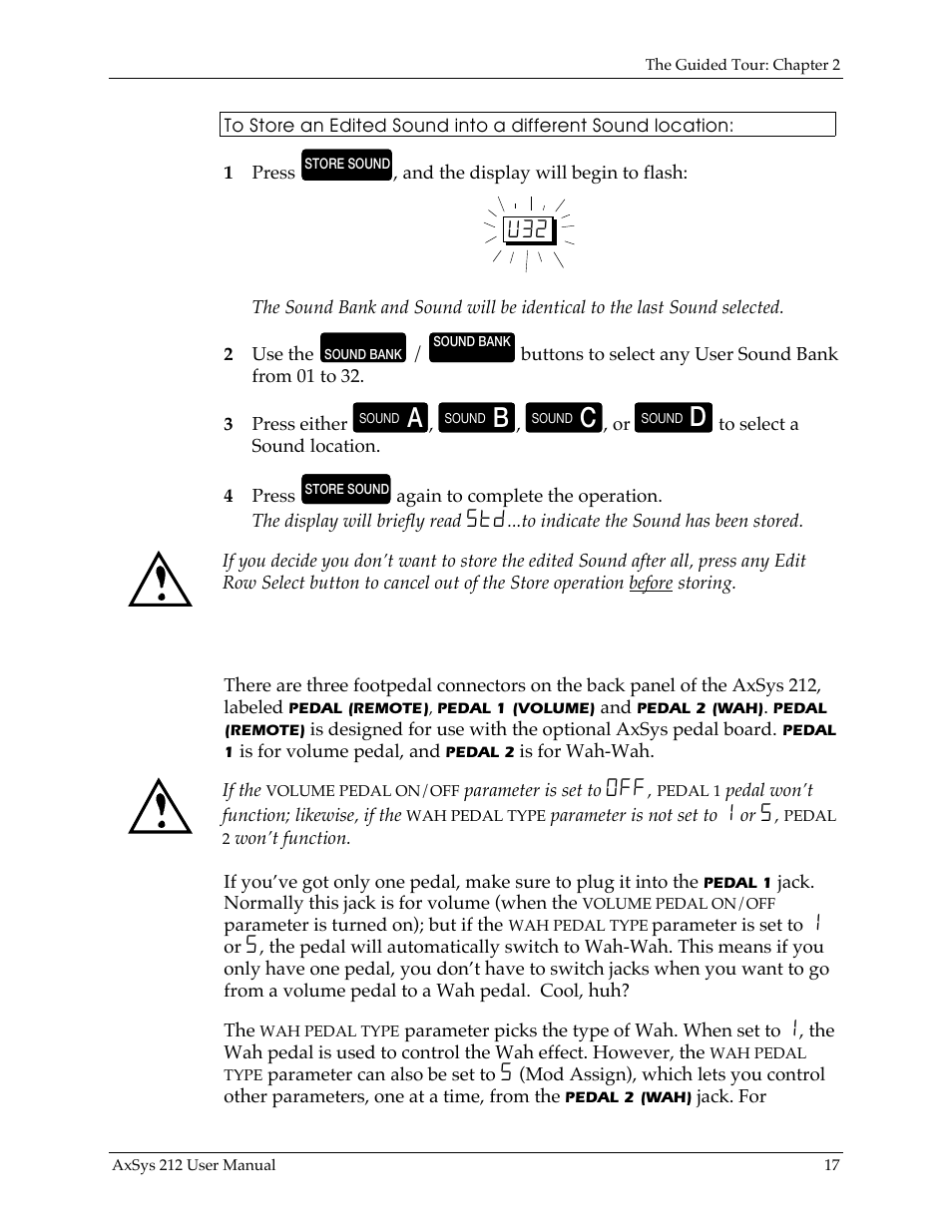 Foot pedals | Line 6 AXSys 212 User Manual | Page 17 / 48