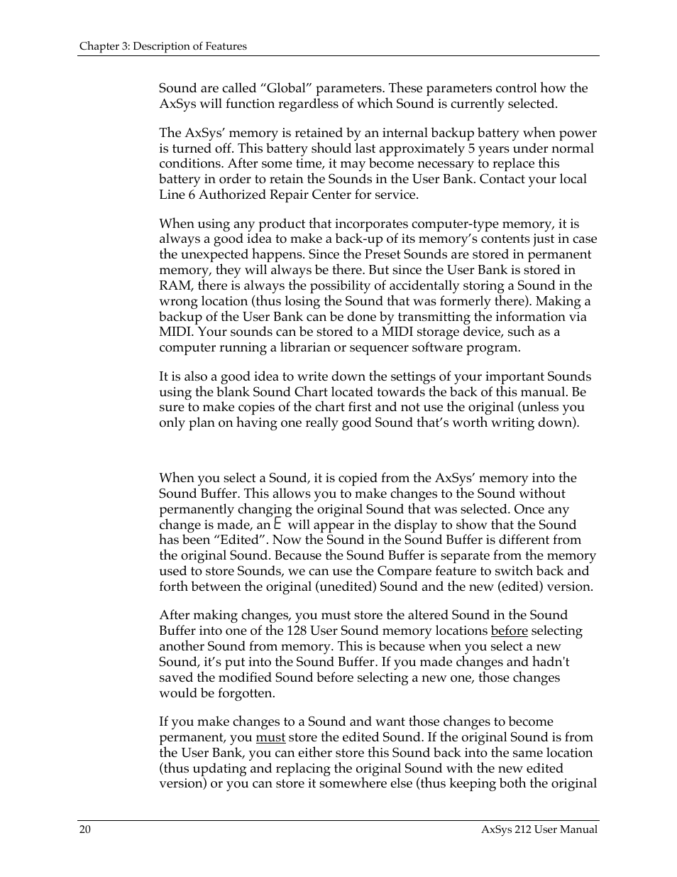 Sound buffer | Line 6 AXSys 212 User Manual | Page 20 / 48