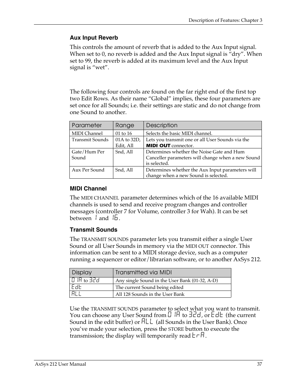 Global controls | Line 6 AXSys 212 User Manual | Page 37 / 48