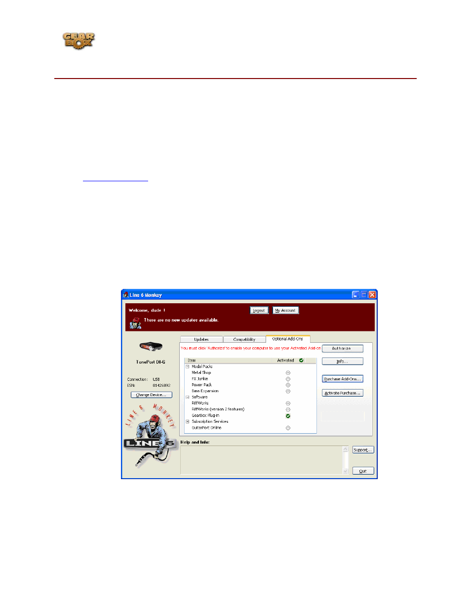 Transferring your gearbox activation | Line 6 headphones powered monitors User Manual | Page 134 / 187