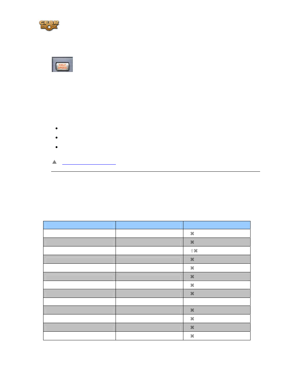 What is the (player) half speed button, What are hot keys (keyboard shortcut assignments) | Line 6 headphones powered monitors User Manual | Page 164 / 187