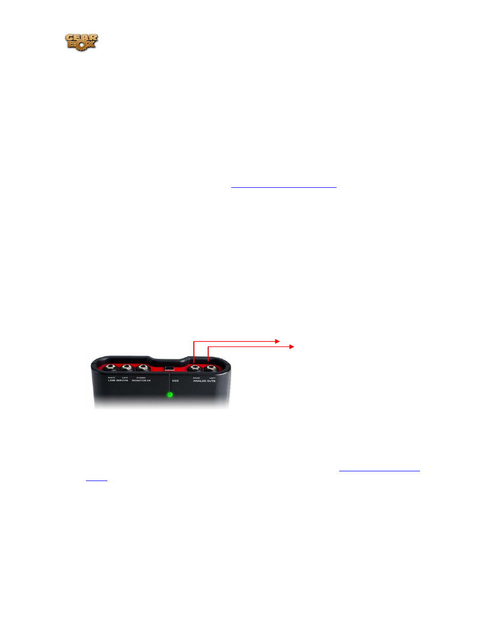 Connecting analog outputs to an external device, Routing analog outputs to another sound card | Line 6 headphones powered monitors User Manual | Page 41 / 187