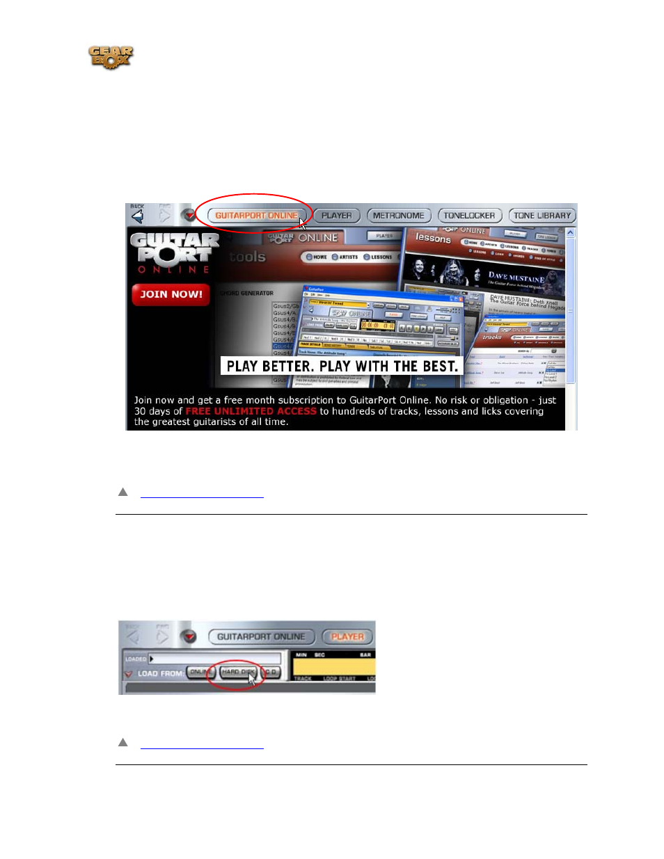 How to join guitarport online, How to load an mp3, wav or aiff file | Line 6 headphones powered monitors User Manual | Page 60 / 187
