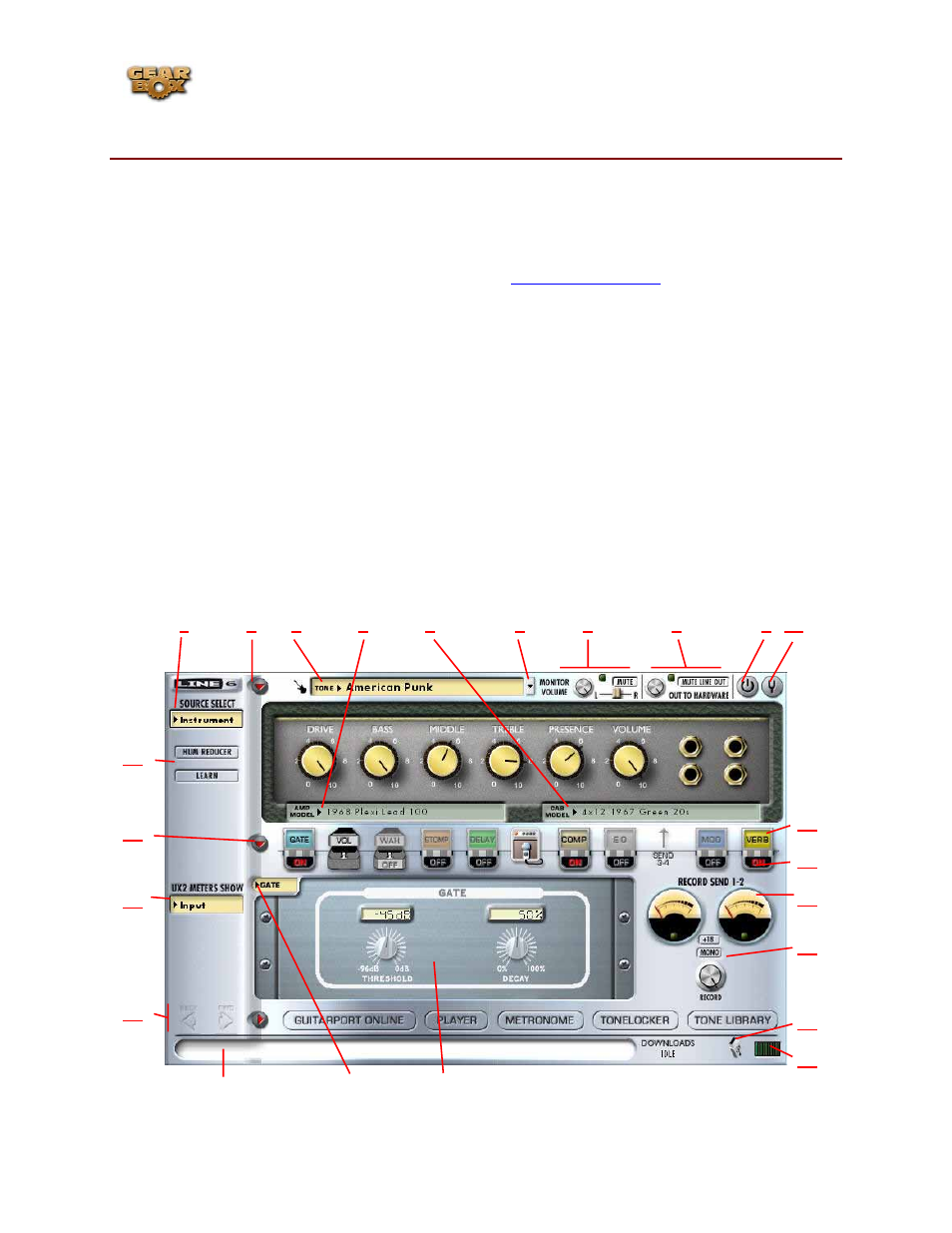 Gearbox (full program) basics, Gearbox controls and operation | Line 6 headphones powered monitors User Manual | Page 8 / 187
