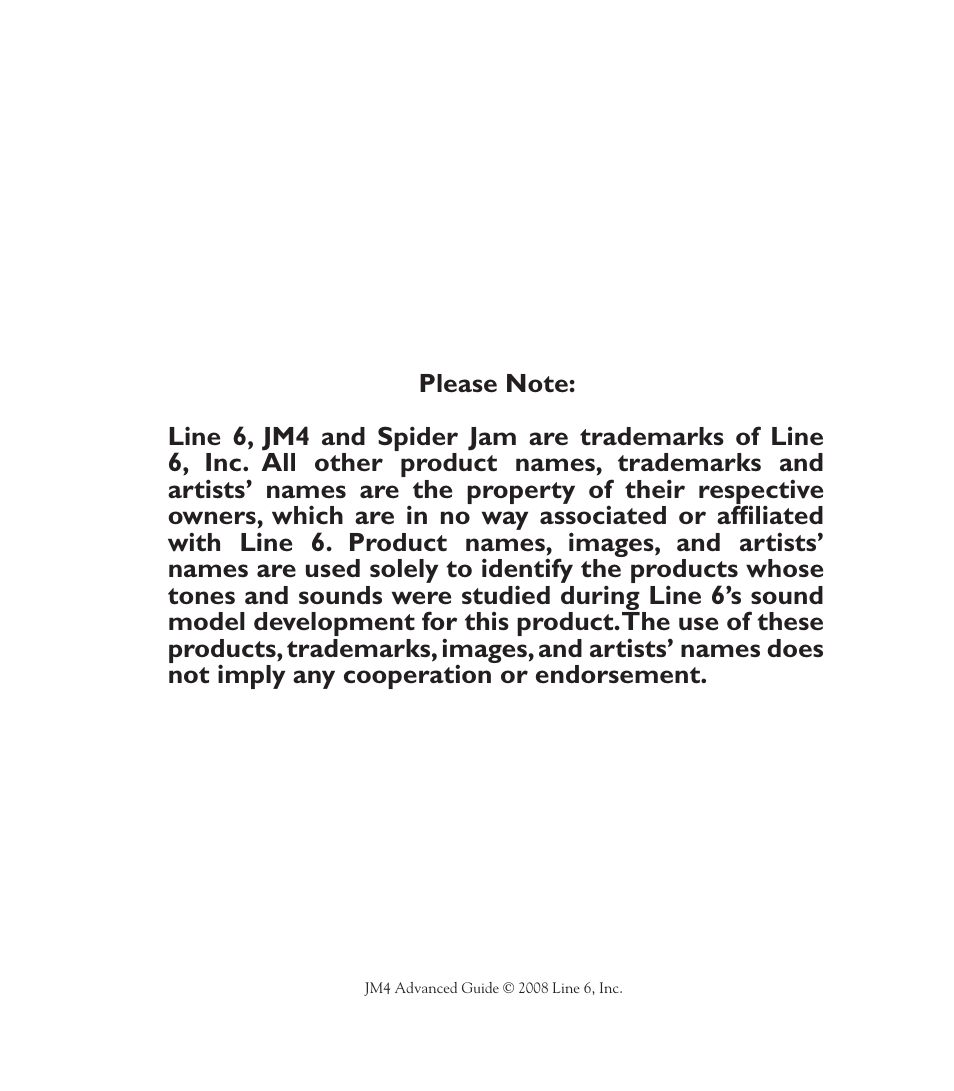 Line 6 Looper JM4 User Manual | Page 2 / 31
