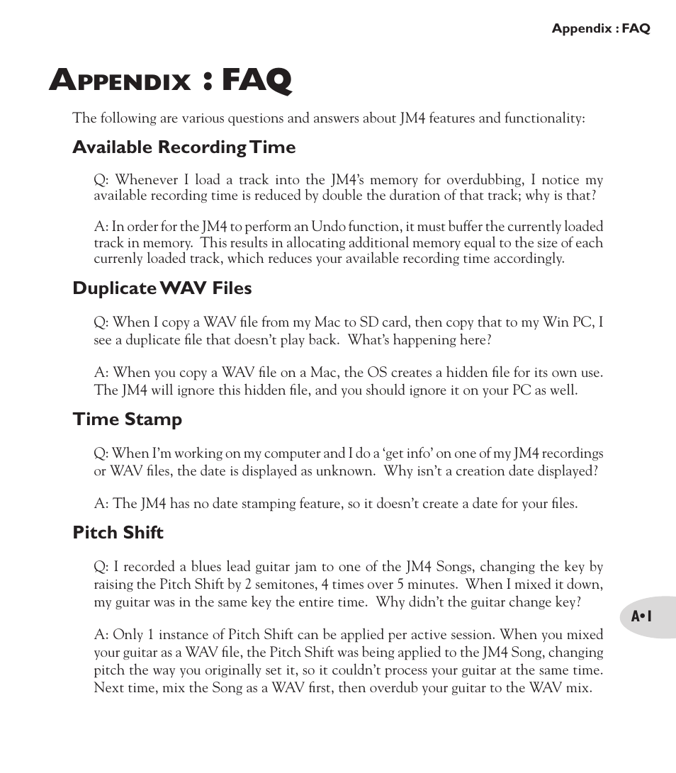 Ppendix | Line 6 Looper JM4 User Manual | Page 27 / 31
