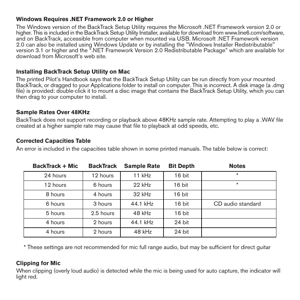 Line 6 BackTrack Series User Manual | Page 2 / 4