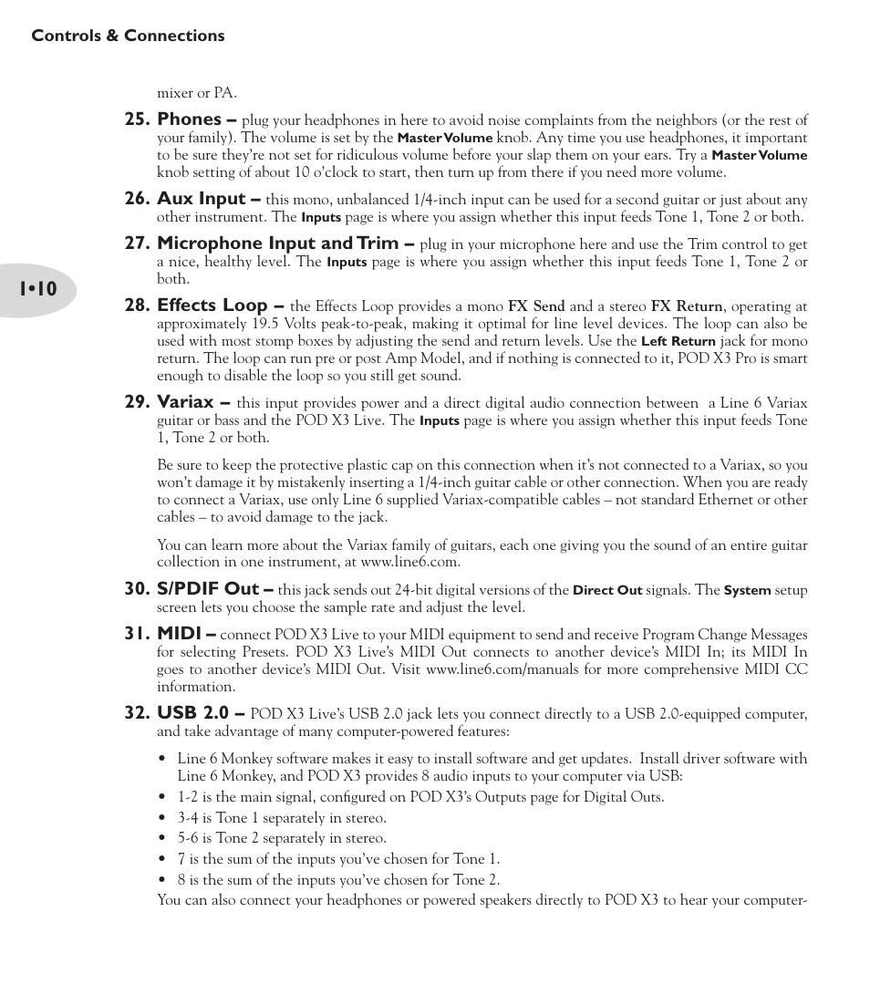 Line 6 POD X3 Family User Manual | Page 14 / 60