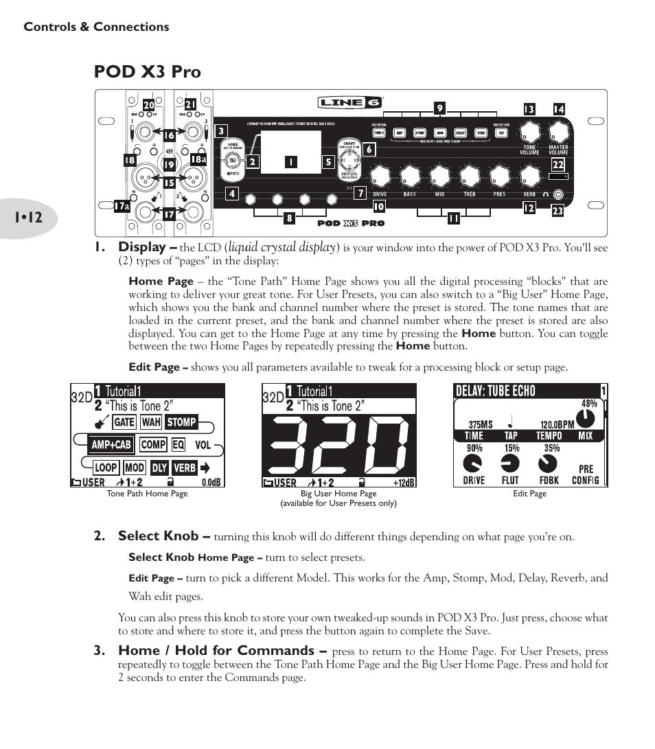 Pod x3 pro | Line 6 POD X3 Family User Manual | Page 16 / 60