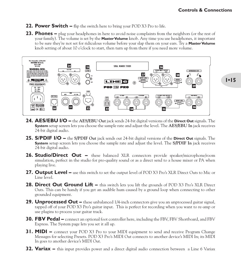 Line 6 POD X3 Family User Manual | Page 19 / 60