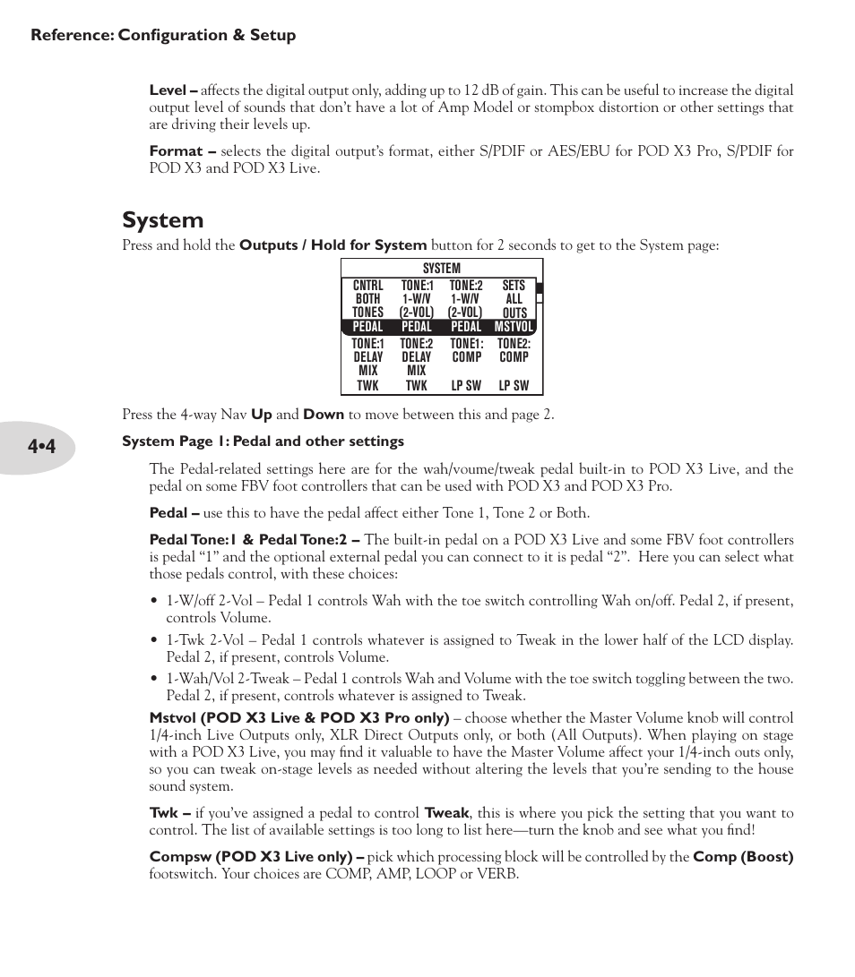 System | Line 6 POD X3 Family User Manual | Page 48 / 60