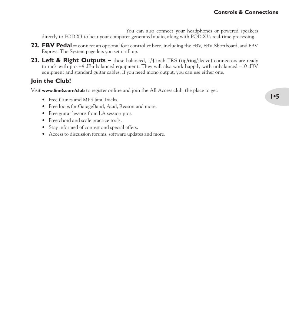 Line 6 POD X3 Family User Manual | Page 9 / 60