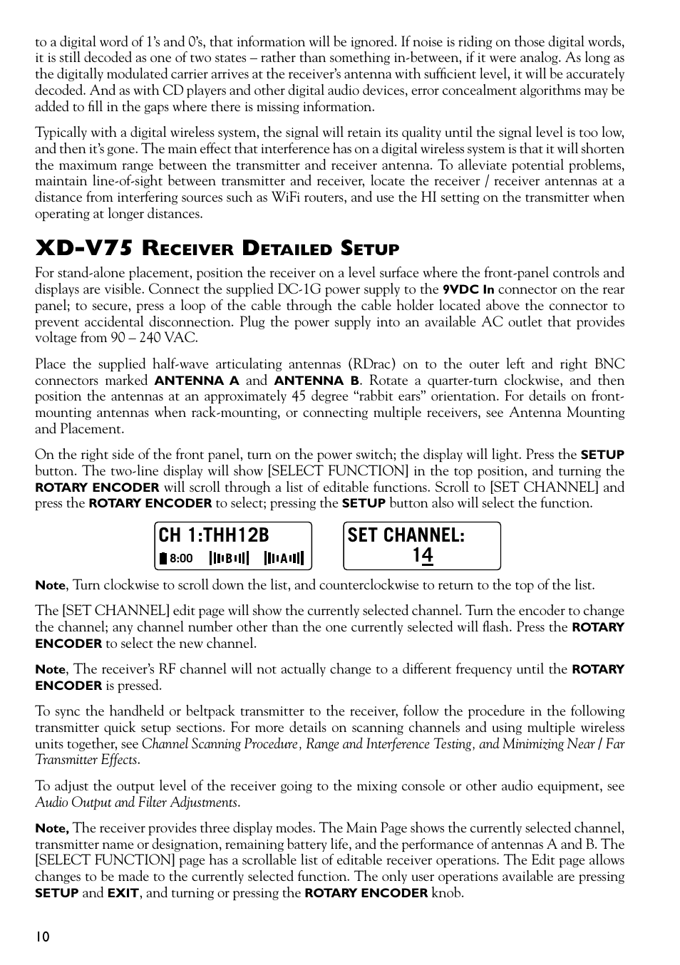 Xd-v75 r, Ch 1:thh12b, Set channel: 14 | Line 6 DIGITAL WIRELESS XD-V75 User Manual | Page 10 / 32