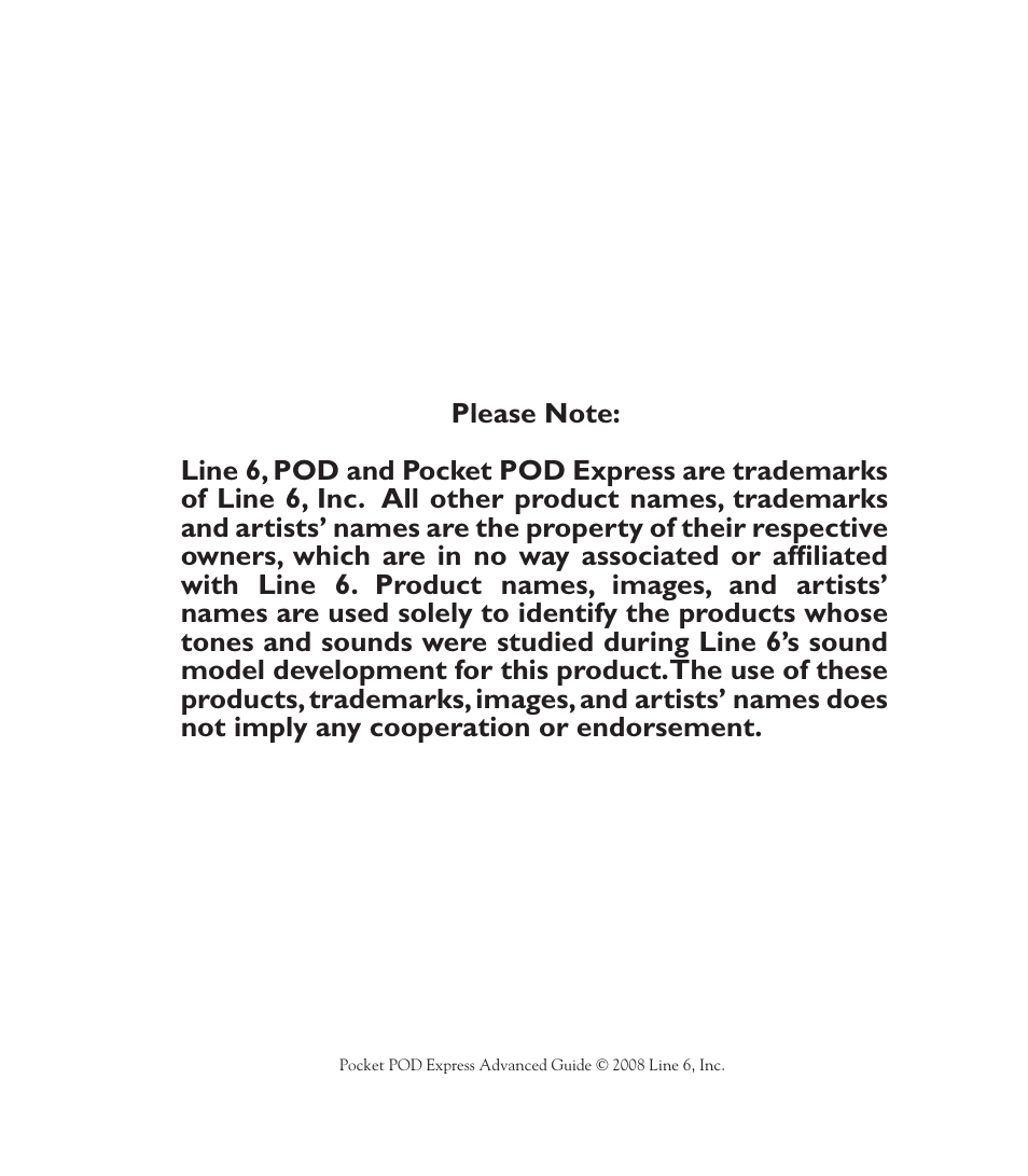 Line 6 Pocket Pod express User Manual | Page 2 / 13