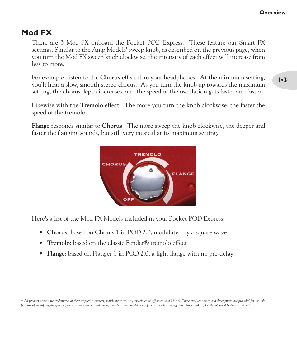 Mod fx | Line 6 Pocket Pod express User Manual | Page 7 / 13