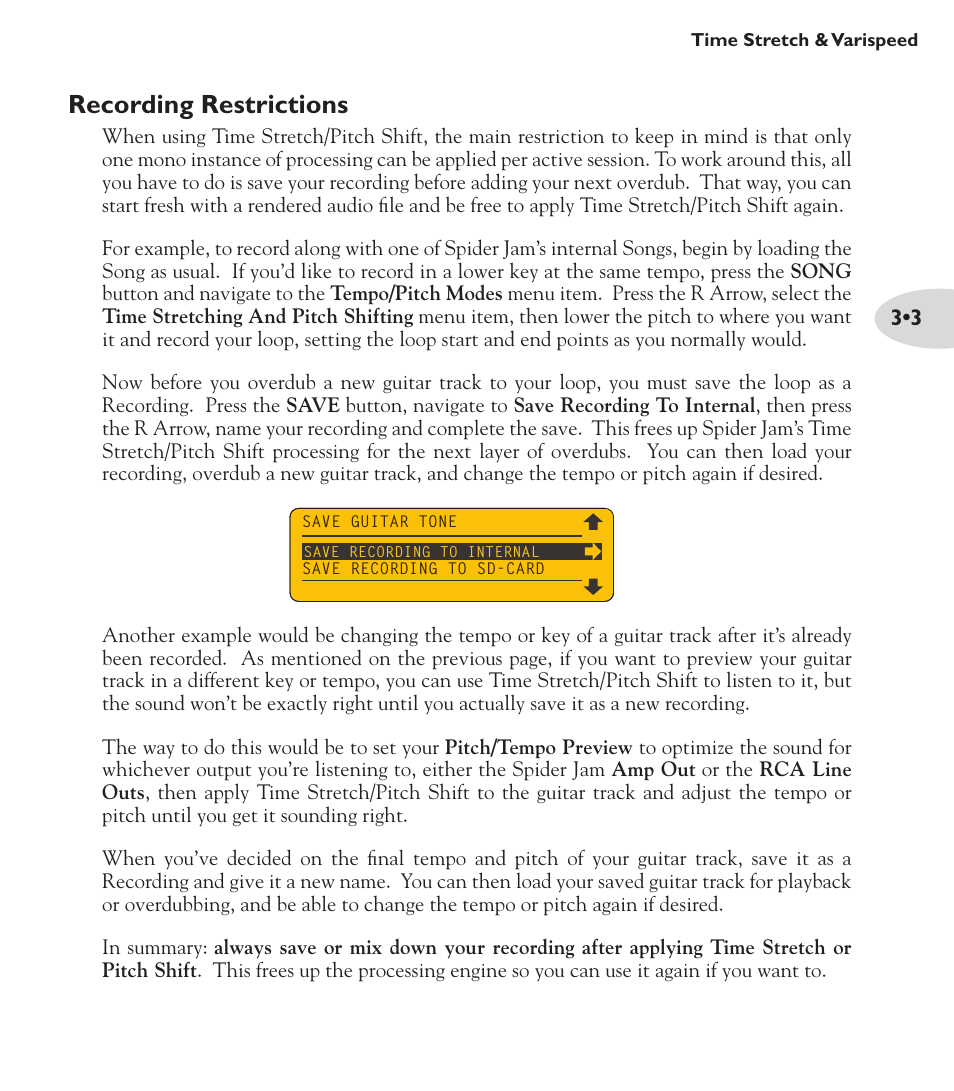 Recording restrictions | Line 6 Spider Jam Amp User Manual | Page 17 / 27