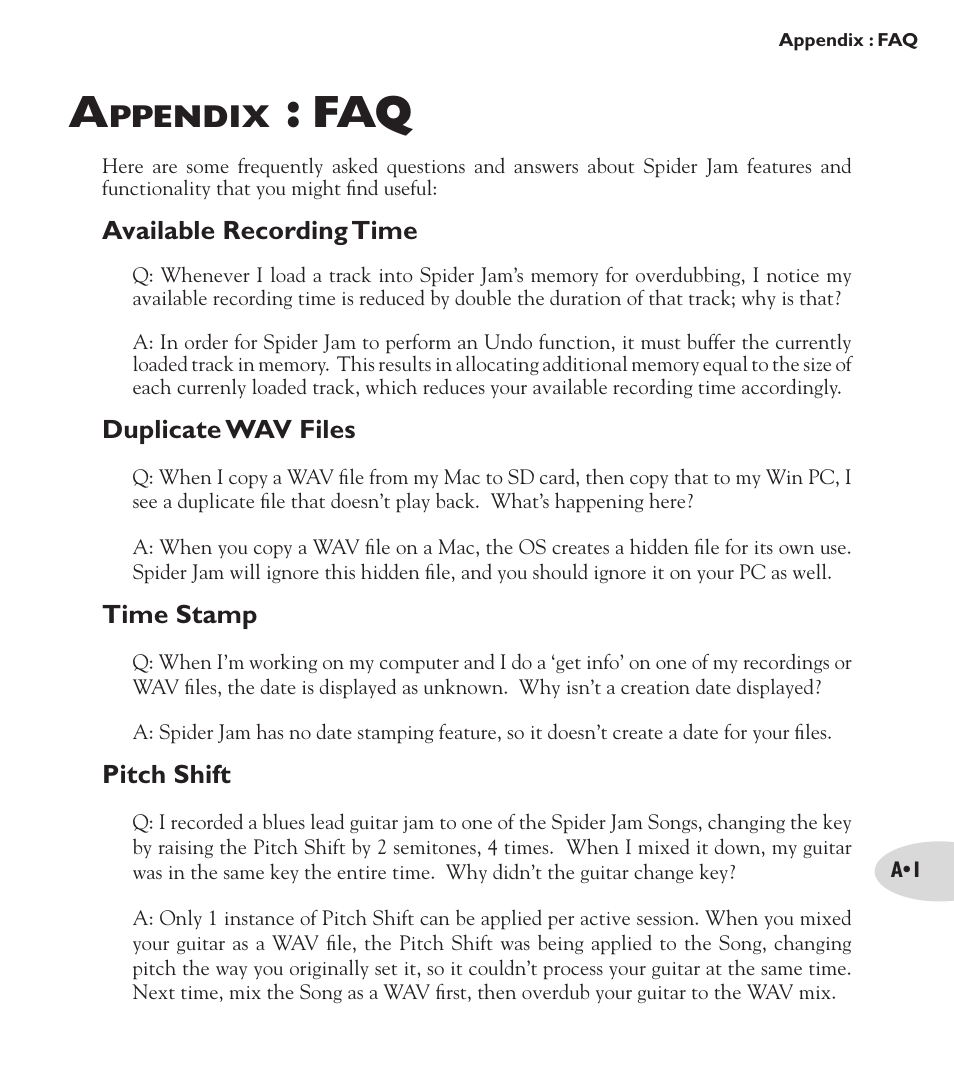 Ppendix | Line 6 Spider Jam Amp User Manual | Page 23 / 27