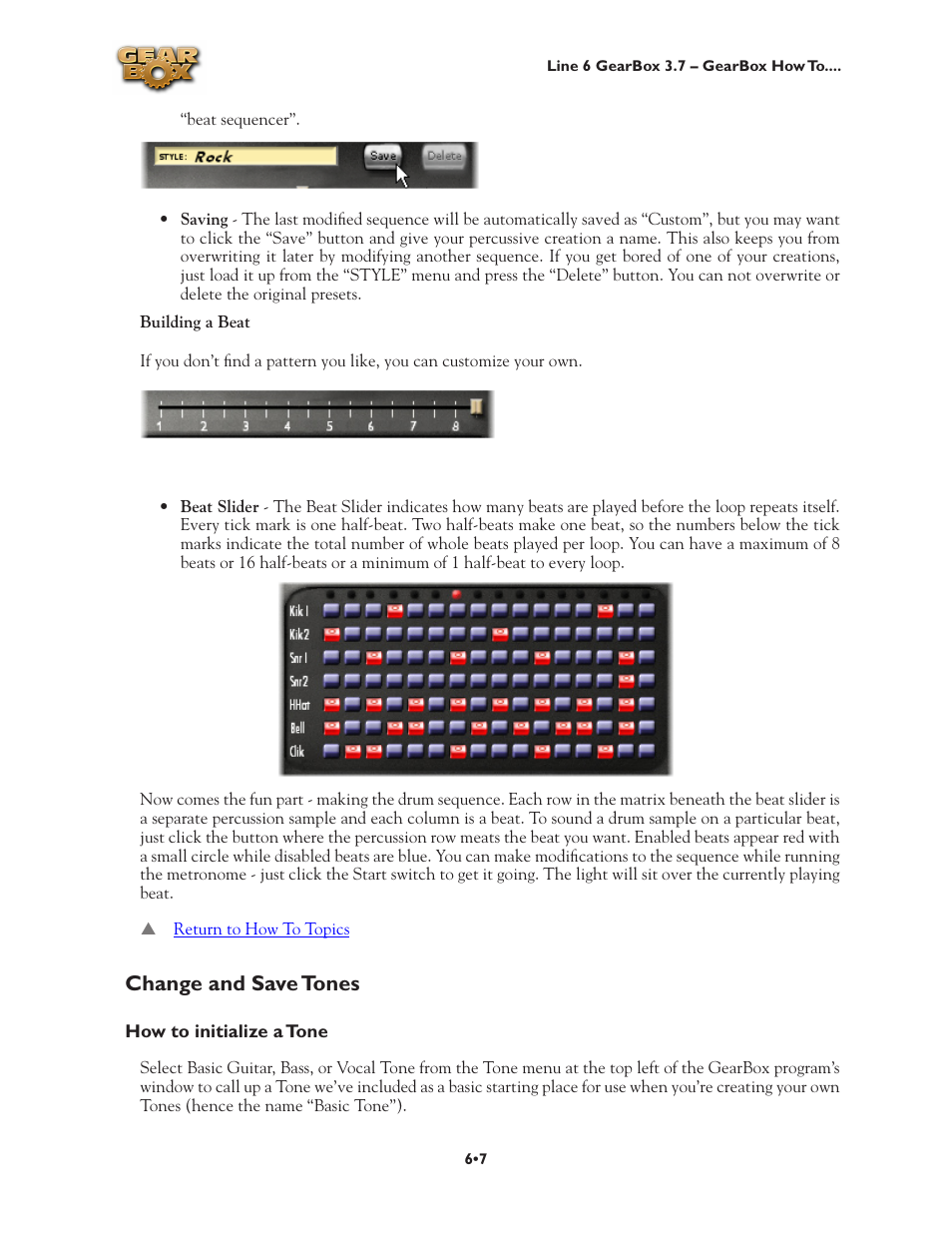 Change and save tones •7, How to initialize a tone •7, Change and save tones | Line 6 3.7 User Manual | Page 114 / 223