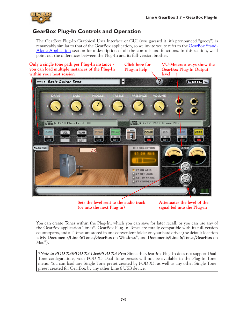 Gearbox plug-in controls and operation, Gearbox plug-in controls and operation •5 | Line 6 3.7 User Manual | Page 137 / 223