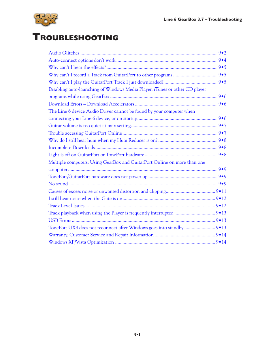 Troubleshooting, Troubleshooting •1, Roubleshooting | Line 6 3.7 User Manual | Page 171 / 223