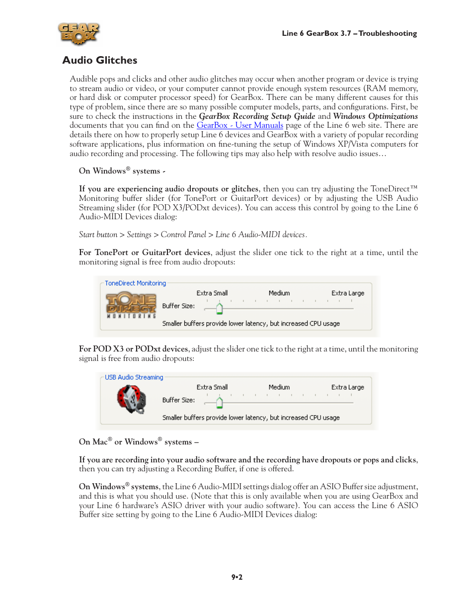 Audio glitches •2, Audio glitches | Line 6 3.7 User Manual | Page 172 / 223