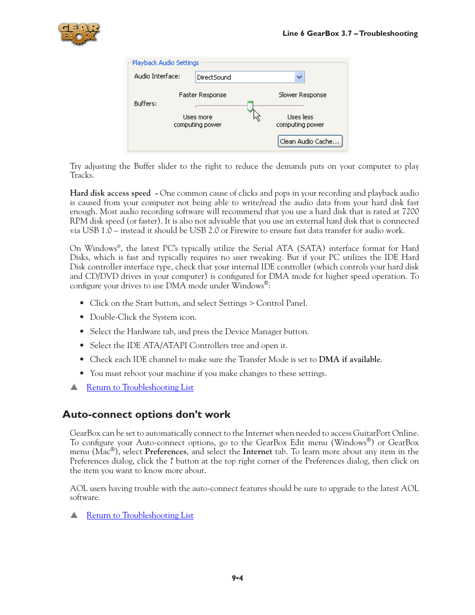Auto-connect options don’t work •4, Auto-connect options don’t work | Line 6 3.7 User Manual | Page 174 / 223