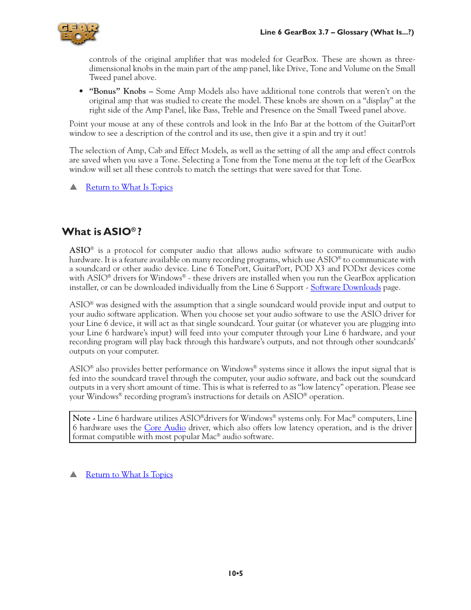 What is asio | Line 6 3.7 User Manual | Page 189 / 223