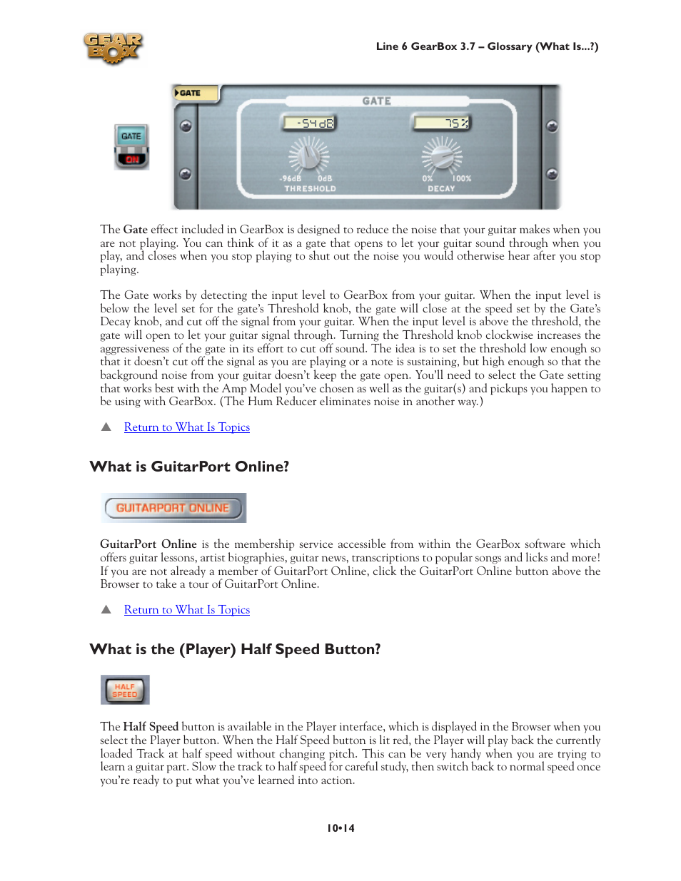 What is guitarport online, What is the (player) half speed button | Line 6 3.7 User Manual | Page 198 / 223
