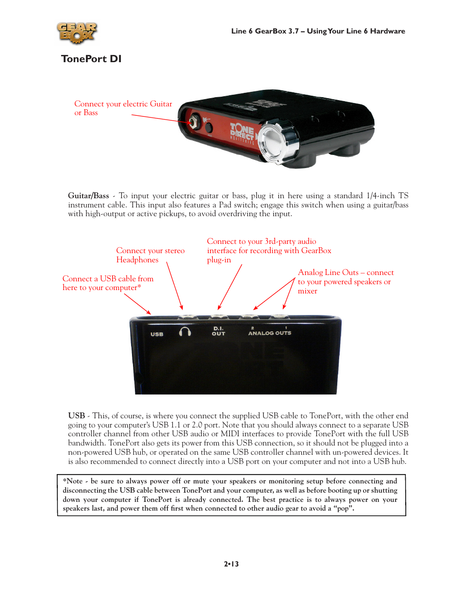 Toneport di, Toneport di •13 | Line 6 3.7 User Manual | Page 20 / 223