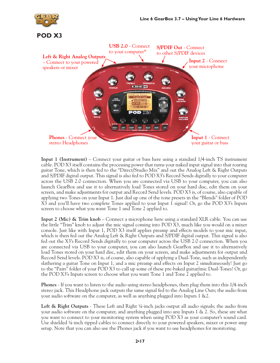 Pod x3, Pod x3 •17 | Line 6 3.7 User Manual | Page 24 / 223