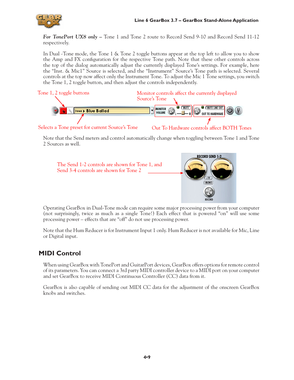 Midi control, Midi control •9 | Line 6 3.7 User Manual | Page 79 / 223