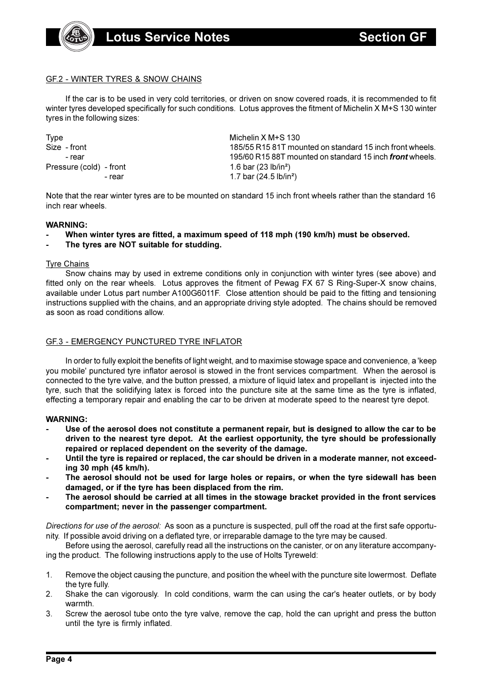 Lotus M111ELISE User Manual | Page 4 / 5