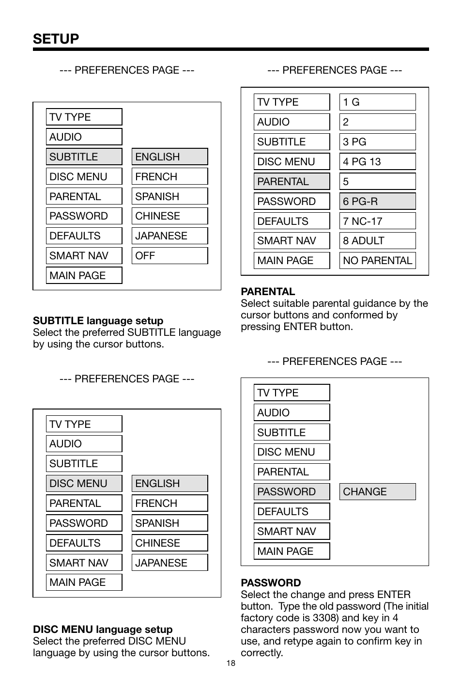 Setup | Legacy Car Audio LDVD35 User Manual | Page 18 / 20