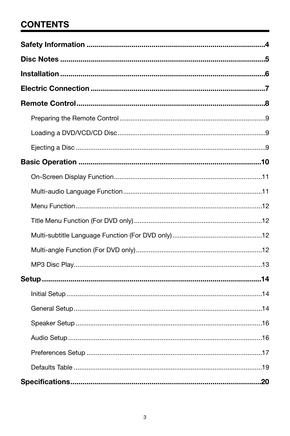 Legacy Car Audio LDVD35 User Manual | Page 3 / 20