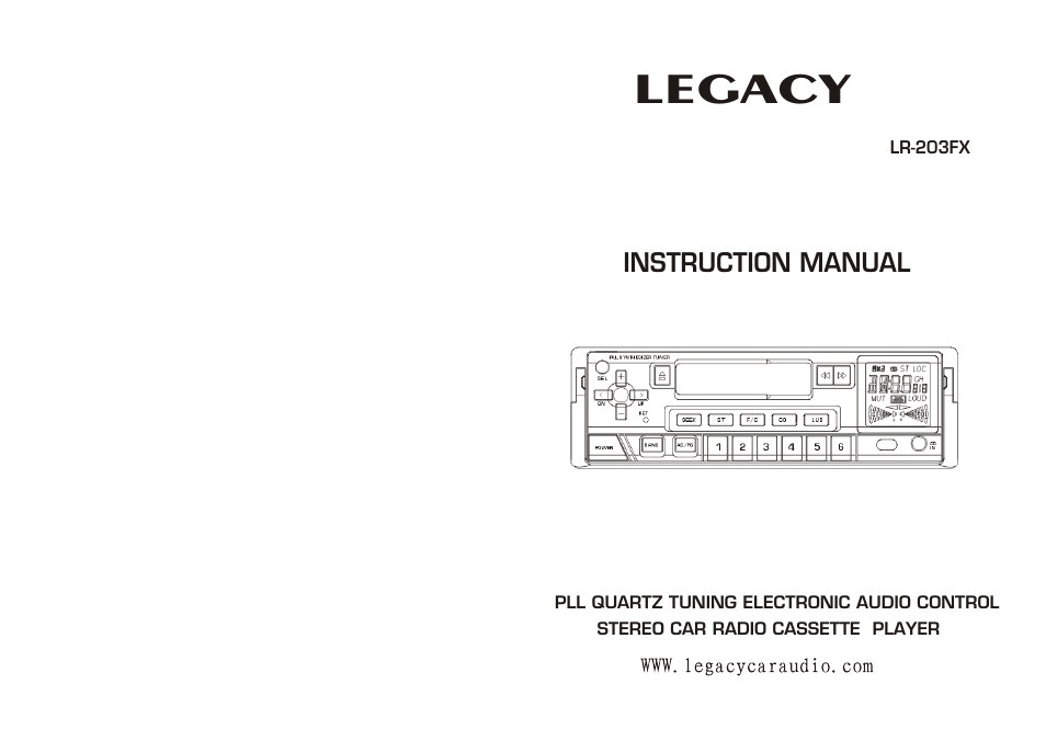 Legacy Car Audio LR-203FX User Manual | 4 pages