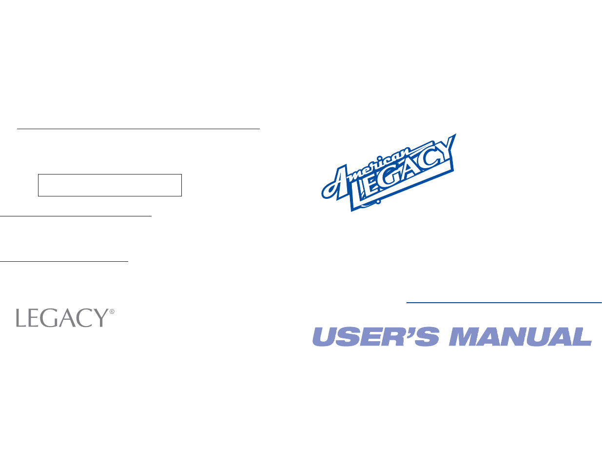 Legacy Car Audio LA738 User Manual | 7 pages