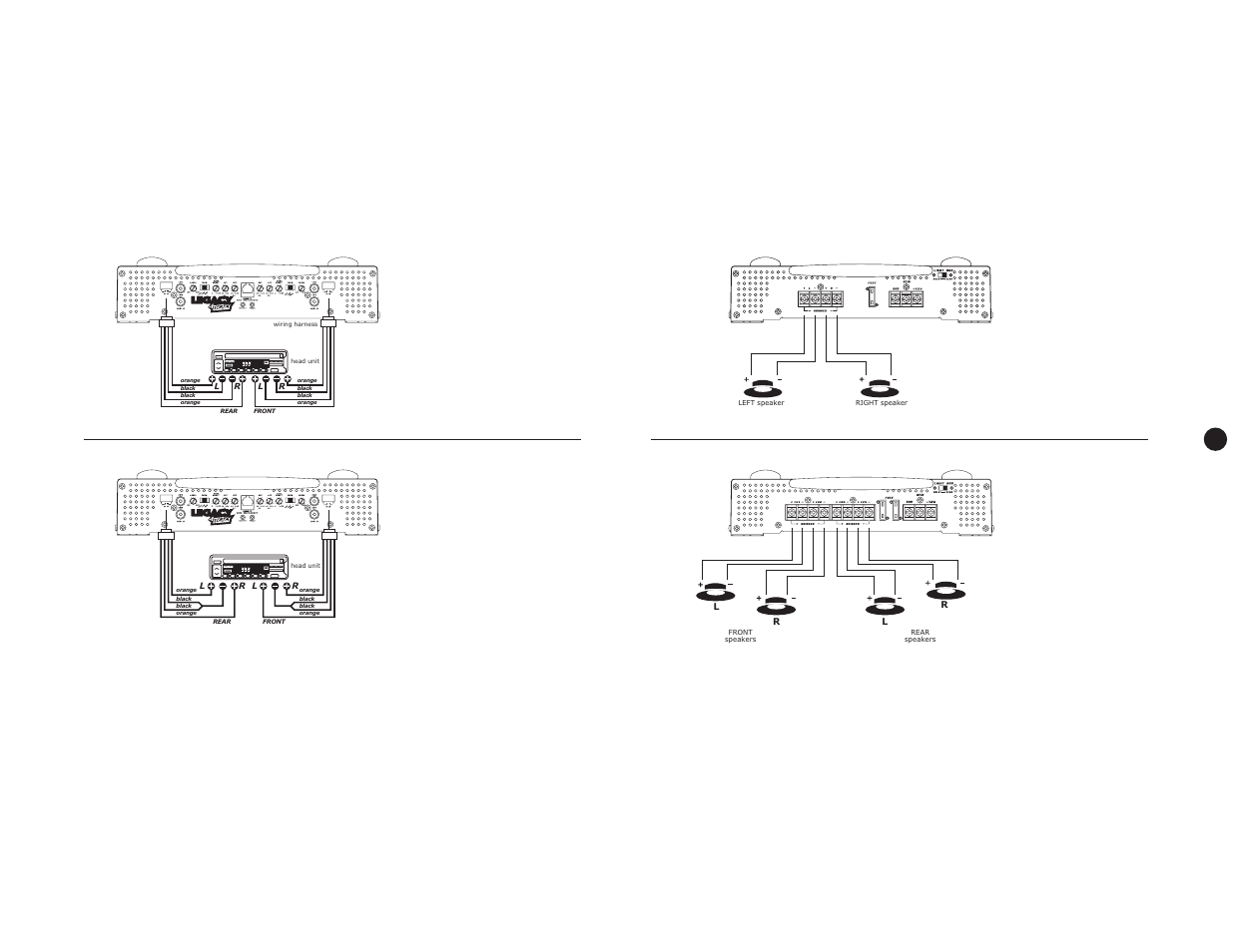 Speakers, Inputs | Legacy Car Audio LA738 User Manual | Page 6 / 7