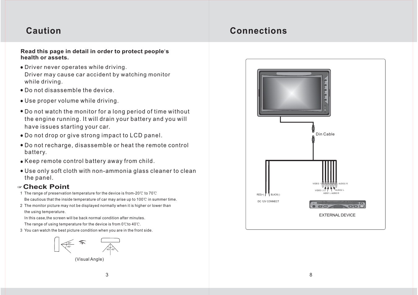 Caution connections, Check point, Power | Legacy Car Audio L7HM User Manual | Page 4 / 6