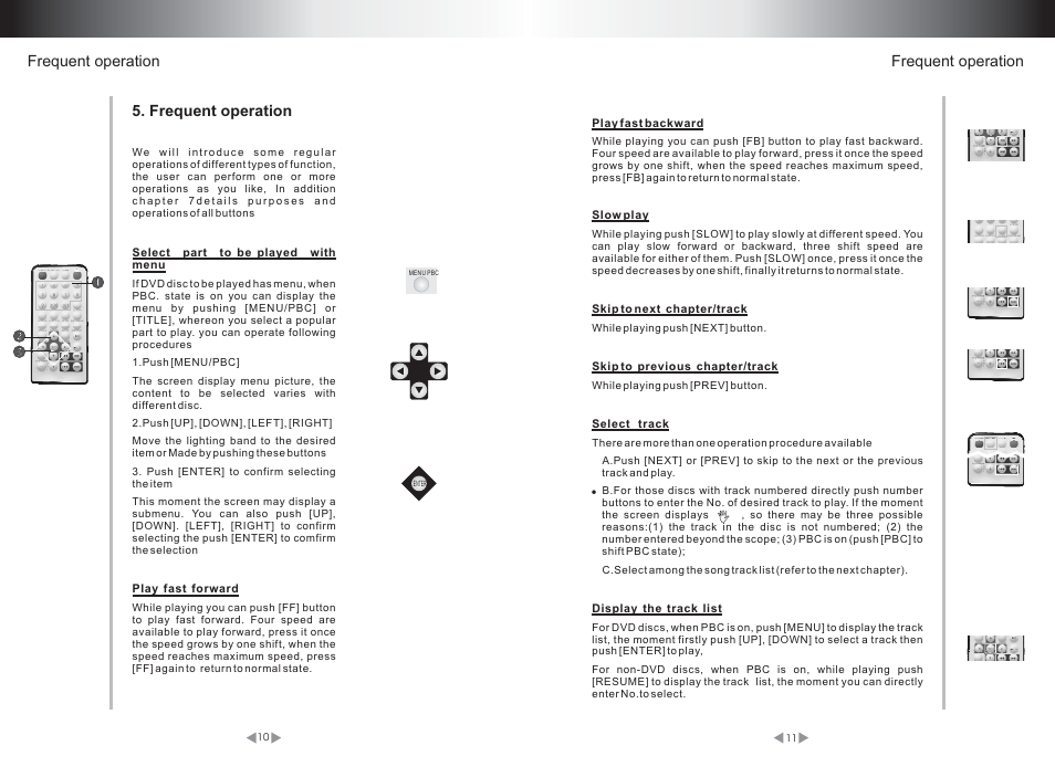 Frequent operation 5. frequent operation, Frequent operation | Legacy Car Audio LDVD52 User Manual | Page 8 / 16