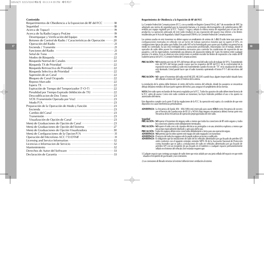 Sp anish | Legacy Car Audio PRO LINE ML3215 User Manual | Page 11 / 20