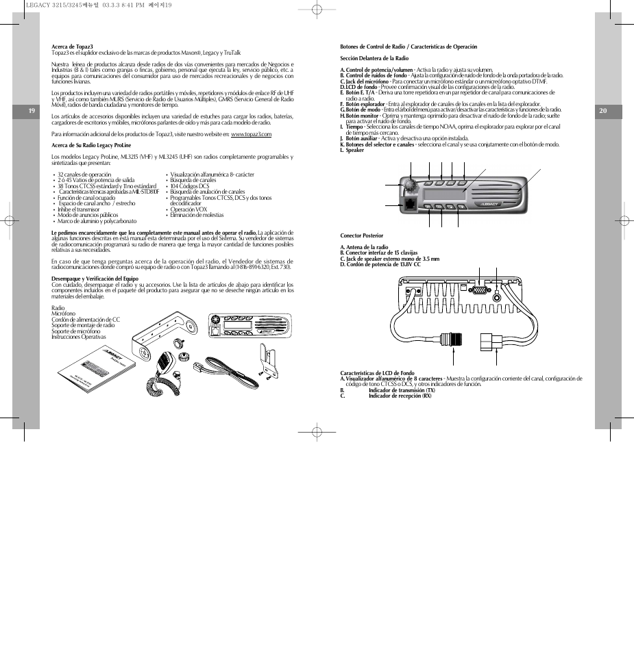 Sp anish | Legacy Car Audio PRO LINE ML3215 User Manual | Page 12 / 20