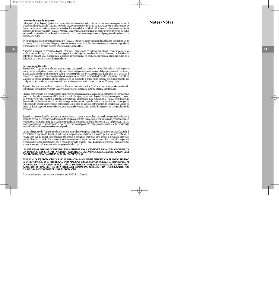 Sp anish | Legacy Car Audio PRO LINE ML3215 User Manual | Page 19 / 20