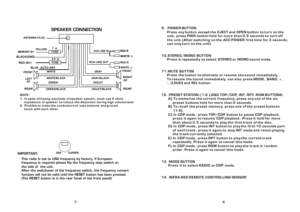 Speaker connection | Legacy Car Audio LCD89DFX User Manual | Page 5 / 6