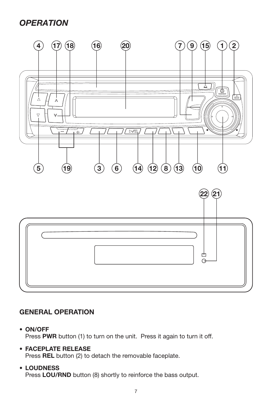 Operation | Legacy Car Audio Car CD Player User Manual | Page 7 / 13