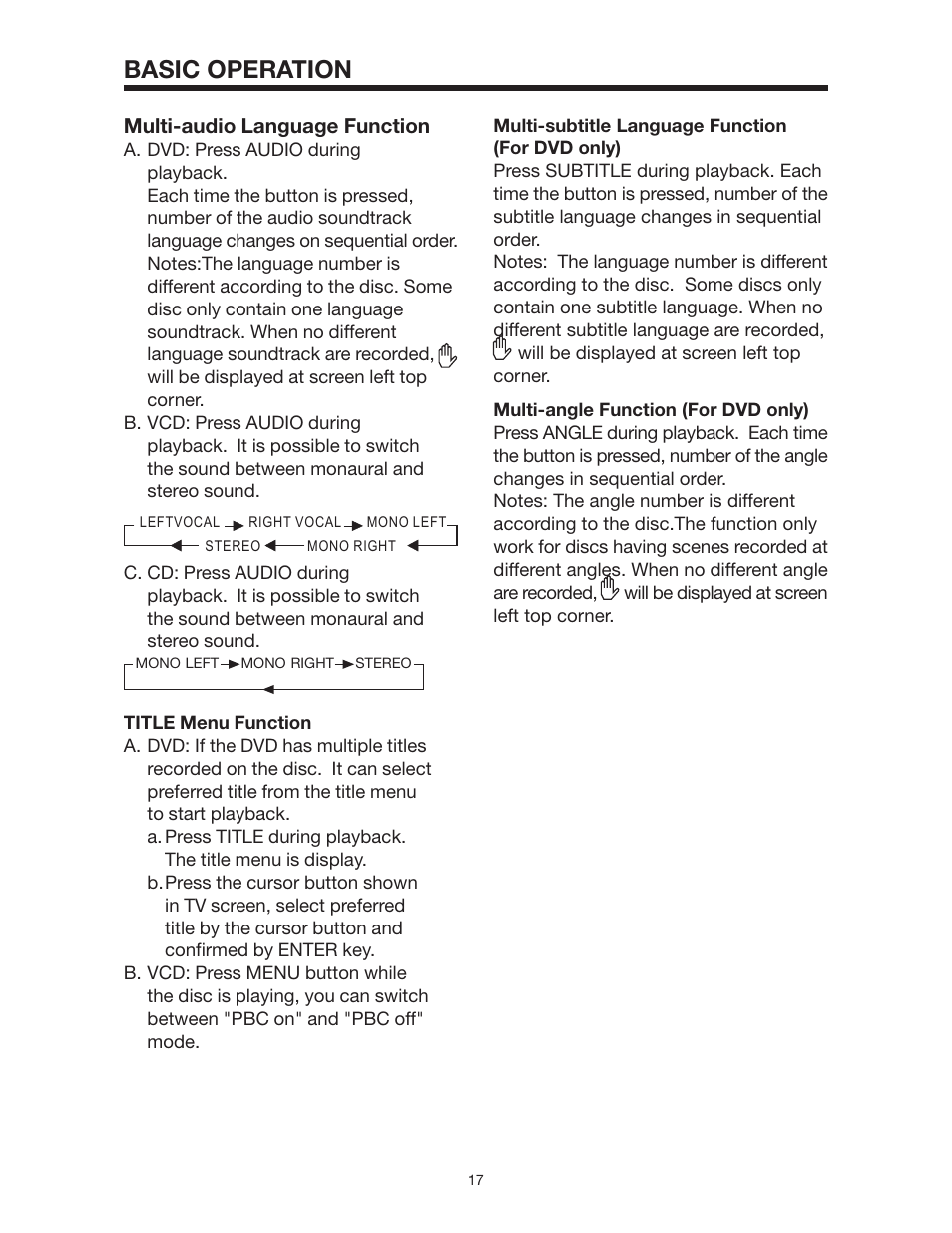 Basic operation | Legacy Car Audio LDCS 91 User Manual | Page 18 / 28