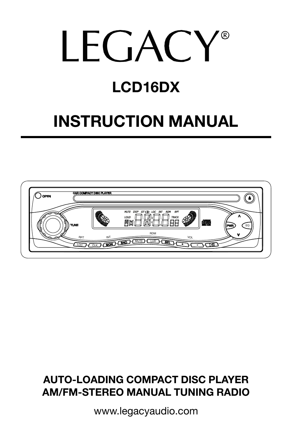 Legacy Car Audio LCD16DX User Manual | 8 pages