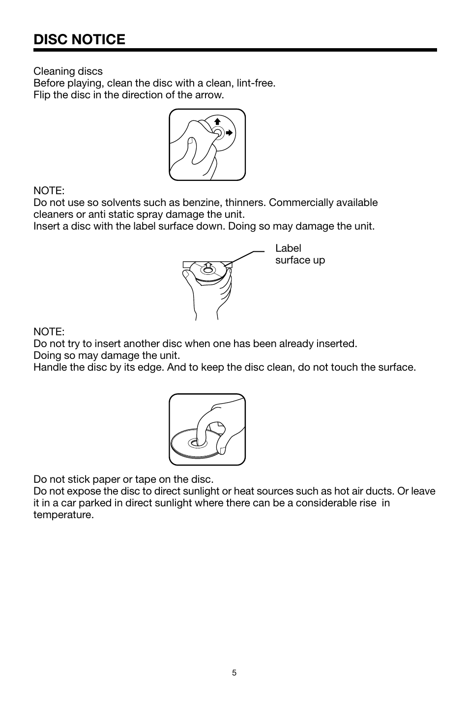 Disc notice | Legacy Car Audio LCD16DX User Manual | Page 6 / 8