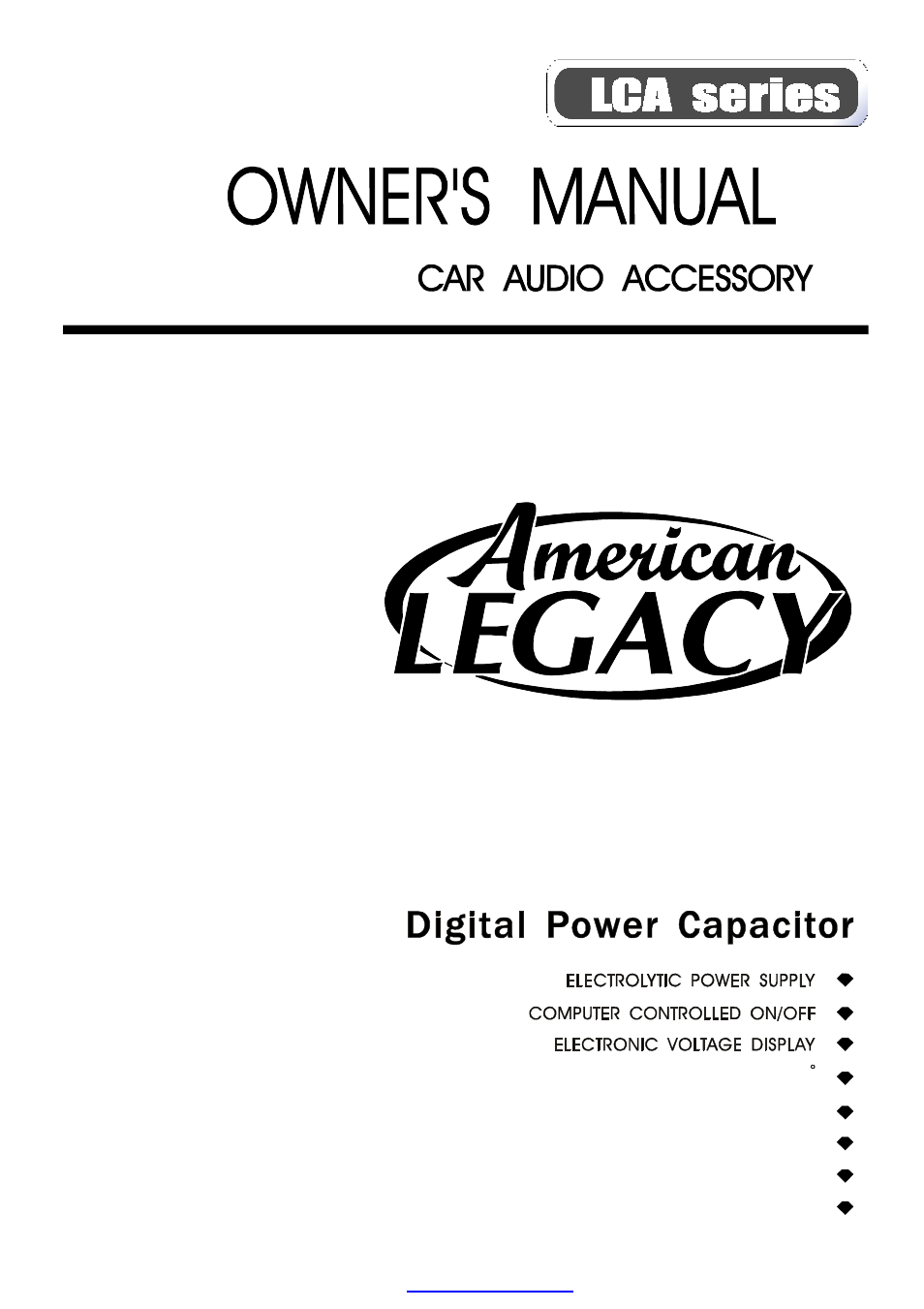 Legacy Car Audio LCA Series User Manual | 3 pages