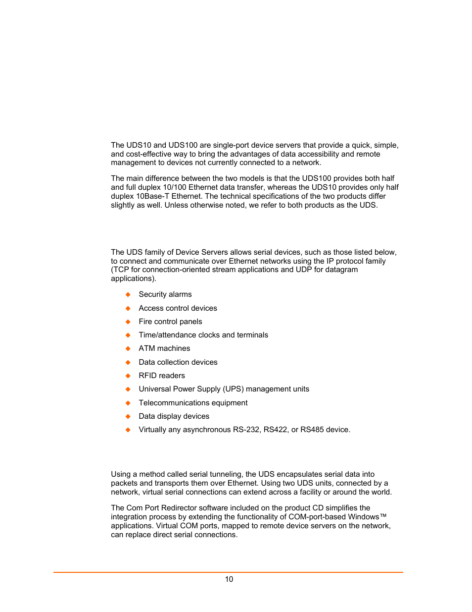 Introduction, Applications, Application examples | Lantronix UDS100 User Manual | Page 10 / 78